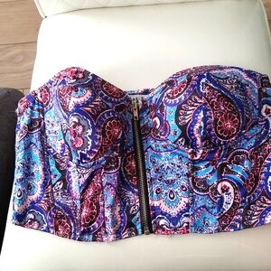 Say What? Bustier Bra Zip Front Medium Festival